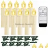 Ljus LED Christmas Tree Candle Plastic Flameleless Flimer Timer Remote Control Battery Operated Fake For Year Home Decor 220510 DR DHFVK