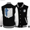 Men's Jackets Attack on Titan Baseball Uniform Anime Sports Clothing For Men Loose Oversize X-5XL Sportswears Personality Pocket Jacket Male T240109