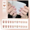 Faux ongles 24pcs / boîte Cat Eye Pothérapie Nail Patch Wearable Faux Mariage court pour l'hiver Automne Couverture complète