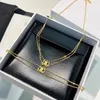 Colliers Colliers pendentif plaqué or long femmes amour Triangle collier style simple double pont ins élégant pendentif colliers luxe thi