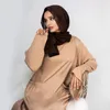 Vêtements ethniques Moyen-Orient Turquie Dubaï Couleur unie Robe de grande taille Robe traditionnelle musulmane Robes pour femmes