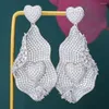 Kolczyki Dangle Missvikki Oryginalne projekt Luksusowe duże serce dla szlachetnych kobiet przyjęcie weselne CZ Dubai Bridal Wspaniała biżuteria