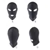 Balaclava de elastano para homens e mulheres, 1/2/3 buracos, boca aberta, máscara de cabeça, jogo de escravo, chapéus de dramatização para mulheres 240109