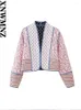 여자 트렌치 코트 xnwmnz 패션 2024 프린트 퀼트 재킷 여자 레트로 다목적 겨울 따뜻한 패딩 여성 세련