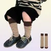 Baby Boys Girls Letter Socks Autumn Winter Brand Kids Letters Gedrukte kneehigh in buiskousen kinderen kleding 3pairset2471464