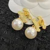 18k Gold Retro Vintage Luxury Pearl Earrings Stud Nail Love Classic Arcterxy Brand Geometry Designer Earring Earings Ear Rings smycken gåva