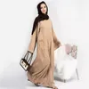 Vêtements ethniques Moyen-Orient Turquie Dubaï Couleur unie Robe de grande taille Robe traditionnelle musulmane Robes pour femmes