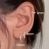 Boucles d'oreilles créoles simples Y2k Kpop Wave pour femmes, petit Huggie fin en zircone, Cartilage, Piercing, clip d'oreille, bijoux KDE081
