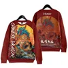 سنة Dragon Graphic Sweatshirts العرقية الصينية الملابس الصينية الحمراء الهيب هوب 3D المطبوعة المطبوعة.