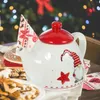 Juegos de vajilla Cubiertos de Papá Noel Cubiertos de Navidad Estufa Artículos de cocina Decoración de fiesta de porcelana