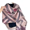 Winter New Checkered Printed Tassel Fashion Cashmere Fashionable Sweet Shawl Medium Length Thick Warm Scarf