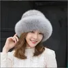 real mink woven hat pure natural fox hair fisherman's hat winter warm fashion women's fox fur mink fur hat 240108