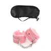 2 pz Manette per il sesso in pelle PU con maschera per gli occhi Giocattoli del sesso per coppie Giochi per adulti Schiavi Bondage Restrizioni Accessori erotici 240109