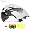 Cykelhjälmar Superide Outdoor Racing Cycling Helmet With Goggles Sports Aero XC DH MTB Bicycle Helmet Men Women Mountain Road Bike Helmetl240109