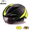 Capacetes de ciclismo Ultraleve 280g Óculos Capacete de bicicleta Road Bike Sports Safety In-Mold Capacete Equitação Mens Speed Airo Time-Trial Cycling HelmetL240109