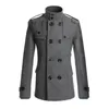 Men's Trench Coats Wear For Casual Work Color Business Clothing Windbreaker Jacket Overcoat Wool Men Outer Winter Solid Formal