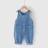 Diimuu Toddler Baby Clothing Kids Boys Salms Kids Girls Denim Pants Dungarees Dunders Rompers Jumper 1-5 years 240108