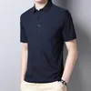メンズポロスの夏のトップ半袖Tシャツターンダウンカラーティーソリッドボタンコットン通気性ポロプルオーバー衣類