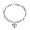 Hänge halsband y2k tjock kedja halsband 3d hjärtkloker för kvinnor sommar smycken clavicle tonåring flickor gåva