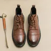 Laarzen Aankomst Heren Enkel Modemerk Heren Zakelijke Schoenen Elegante Hoge Top Formele Kleding Schoenen Veterschoenen Effen Basic