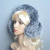 Zima naturalne rzeczywiste futra Pluszowe ciepłe dekorat kobiety urocze solidne ciepłe słuchawki słuchawki szyi szalik podwójny cel 240108