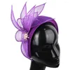 Bérets FS 2024 Millinery Top Chapeaux pour femmes avec élégant mariage tête cerceau dames fascinateurs cocktail coiffure