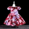 Girl Dresses HETISO Girls Kids Rose Floral Cotton Party Children Princess Christmas Birthday Wedding Baby Gown 4-12 Years