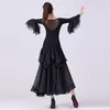 Stage Wear 2024 Sexy Modern Dance Dress National Standard Women Ballroom Dresses Waltz Performance Costumes