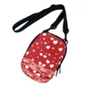 Waist Bags High-Quality Unisex Small Crossbody Bag Heart Pattern Soft And Comfortable Polyester Fabric Fit Give Girlfriend's Birthday Gift