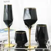 Vinglas med svart guld kant röda vin kopp mugg oregelbunden mångsidig champagne glas stamvaror bägge tumbler party bröllop dryckware koppar yq240105