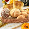 Pratos cesta de tecido pão frutas armazenamento portátil lanche brinquedos organizador rattan