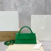 Роскошная дизайнерская сумка зеркального качества. Длинная фирменная сумка. Структурированная сумка из гладкой кожи. Модная сумка через плечо с золотым металлическим логотипом и фурнитурой, 11 цветов, с коробкой.