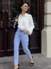 Frauen Blusen Weiß Chiffon Patchwork Spitze Shirts Elegante Frauen Drehen Unten Kragen Chic Und Tops Frühling 2024 Taste Damen