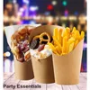 100 Stuks Frieten Cups Wegwerp Kraftpapier Snack Containers Charcuterie Dessert Benodigdheden Bakken Afhalen Party 240108