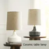 Lampes de table Lampe simple nordique Lampe de bureau en céramique contemporaine LED pour la décoration de chevet à la maison