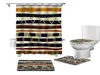 Conjuntos de cortinas de ducha étnicas Retro Tribal, alfombras antideslizantes, tapa de inodoro y alfombra de baño, cortinas de baño impermeables 3398526