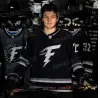 مخصص USHL Fargo Force Hockey Jersey Black Gray Mens Youths Player أو رقم غرزة مخيط جودة عالية 44