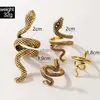 Cluster Anéis Vintage Snake Animal Anéis para Mulheres Gótico Prata Cor Geometria Metal Liga Dedo Vários Conjuntos de Anel Jóias Atacado YQ240109