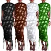 Casual Dresses Sexy Ruched Drawstring Long Dress Women Back Zipper Bodycon Maxi Sundress Fashion Solid Elegant Boho Streetwear