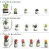 5PCS Fridge Magnets 4-5pcs Cactus Fridge Magnet Plant and Flower REfrigerator Sticker 3D Cute Grass Message Board Reminder Home Decoration