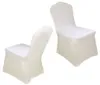 100 PCS Evrensel Beyaz Polyester Spandex Düğün Sandalyesi Düğünler İçin Ziyafet Katlanır El Dekorasyon Dekoru Topçuklar9454436
