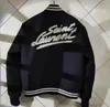 Jesienne zimowe kurtki dla mężczyzn Saint Baseball Jacket Kobiet Laurent Płaszcz Męski odzież Męska kurtka L Marka L Vintage Bomber Płaszczy Hip Hop Loose Varsity Kurtka F1