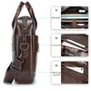 LAOSHIZI Heren Zakelijke Lederen Aktetas Luxe Crossbody Tas Mode Koeienhuid Schouder Messenger Handtas 156 inch 240109