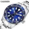 ساعة معصم Cadisen Men's Watch 38mm 20 Bar Diver Vintage NH35A Movt Automatic Watches Men Mechanical Wrist Tapphire Retro Clock