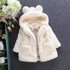 210 anos bebê meninas jaqueta outono inverno quente casaco de pele do falso para o natal princesa outwear moda pelúcia crianças roupas 240108