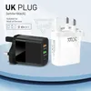 2USB+1PDマルチポートウォールアダプター30W電話ラップトップ充電器EU/US/UK iPhone Samsungスマートフォンに適応