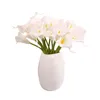 Flores decorativas 10 pçs realista nupcial elegante plástico casa falso calla lírio decoração de casamento leve diy floral flor artificial