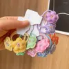 Haarschmuck 2024 Ein Paar Stoff Tuch Plaid Perle Kleine Blume Gummiband für Mädchen Nette Füllung Schwamm Weiche Geflecht Gummi Krawatten Mode