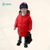 Children Down Coat Midlength Long Sleeve Boys Girls Puffer Jackets Thicking Warm Jacket Coats Kid Clothes 240108