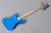 Metal Blue 5 Strings Electric Bass Guitar med 20 freter Rosewood Freboard anpassningsbara